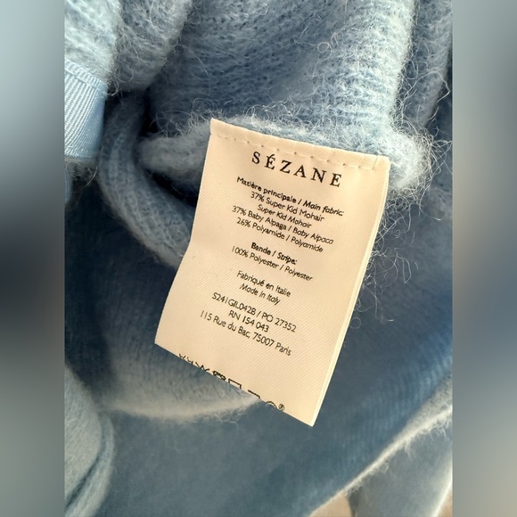 Sezane Barry Cardigan - Light Blue - Ribved V-neck Button Women's Size XS - VGUC - Picture 3 of 6